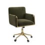 Khaki Velvet Office Swivel Tub Chair - Sonny
