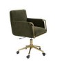 Khaki Velvet Office Swivel Tub Chair - Sonny