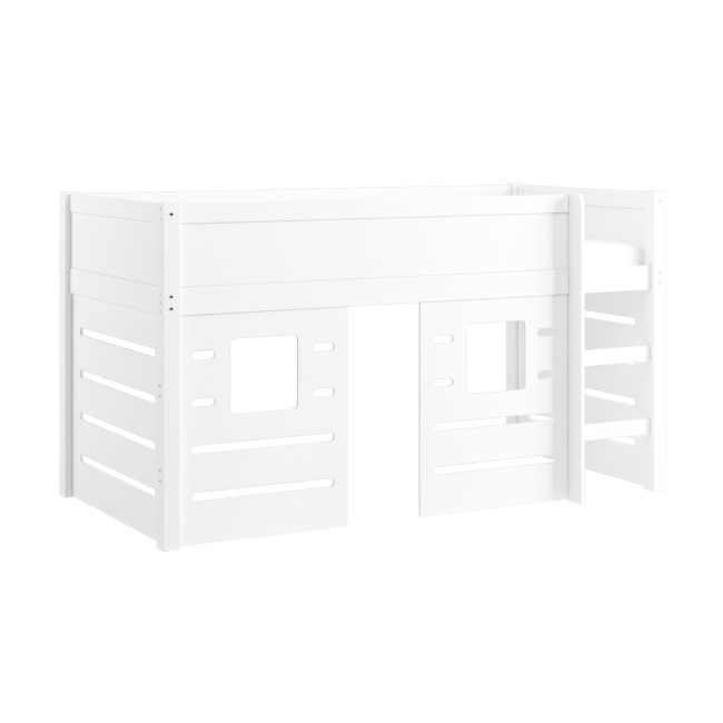 House Cabin Bed with Den in White - Saint