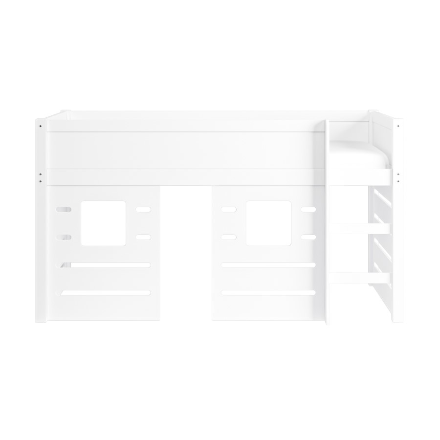 House Cabin Bed with Den in White - Saint