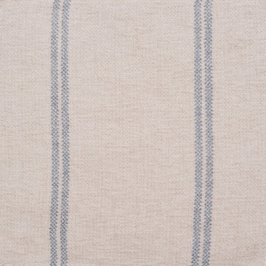 Cream Chenille Blue Striped 3 Seater Sofa - Payton
