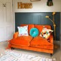 GRADE A2 - Opulence Orange Velvet 2 Seater Sofa - Payton