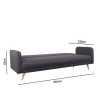 GRADE A1 - Milu Dark Grey 3 Seater Sofa Bed- Sleeps 2