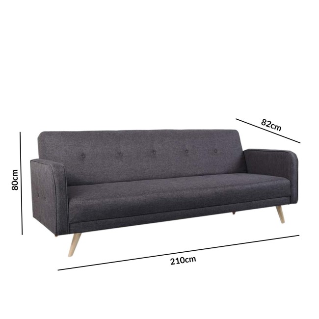 Grey Double Sofa Bed - Seats 3 - Milu