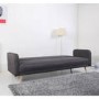 GRADE A1 - Milu 3 Seater Sleeper Sofa Bed in Dark Grey Fabric