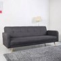 GRADE A1 - Milu 3 Seater Sleeper Sofa Bed in Dark Grey Fabric