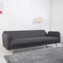 GRADE A1 - Milu 3 Seater Sleeper Sofa Bed in Dark Grey Fabric
