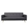GRADE A1 - Milu 3 Seater Sleeper Sofa Bed in Dark Grey Fabric