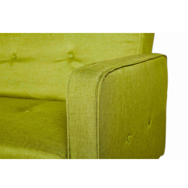 Milu 3 Seater Fabric Sofa Bed in Lime Green