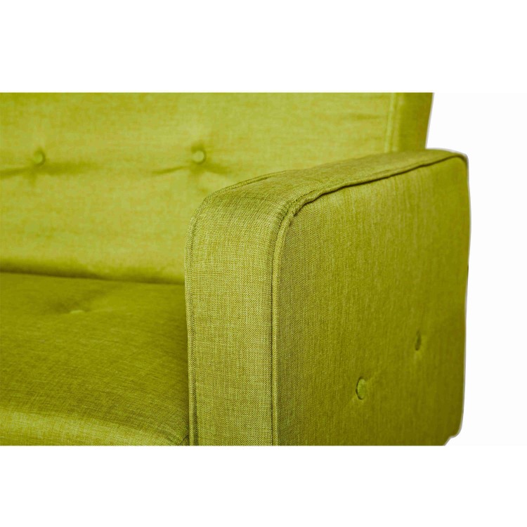 Milu 3 Seater Fabric Sofa Bed in Lime Green