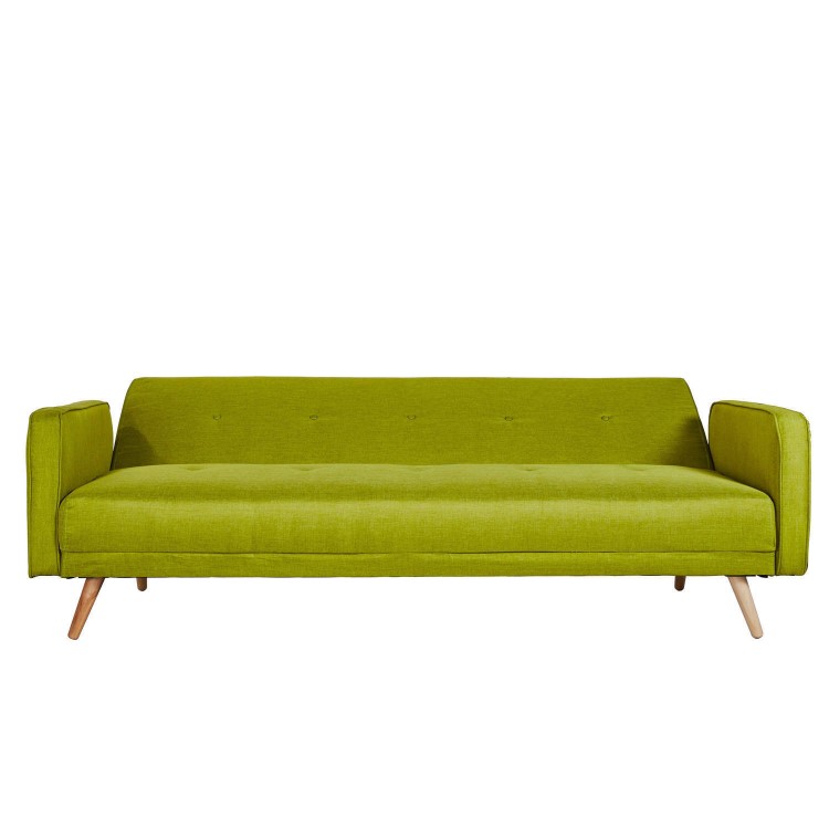 Milu 3 Seater Fabric Sofa Bed in Lime Green