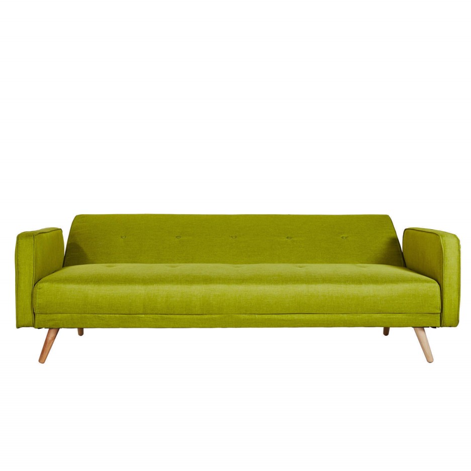 Milu 3 Seater Fabric Sofa Bed in Lime Green Furniture123