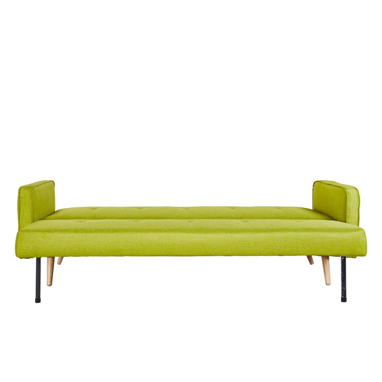 Milu 3 Seater Fabric Sofa Bed in Lime Green