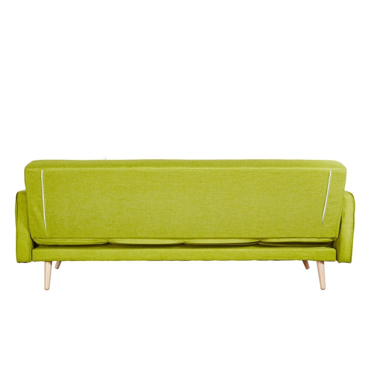 Milu 3 Seater Fabric Sofa Bed in Lime Green