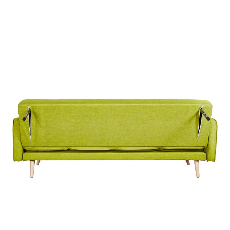 Milu 3 Seater Fabric Sofa Bed in Lime Green