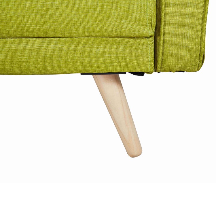 Milu 3 Seater Fabric Sofa Bed in Lime Green