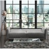 GRADE A1 - Archer 3 Seater Sofa Bed in Grey Fabric - Sleeps Two