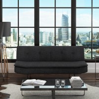GRADE A1 - Barker Click Clack 2 Seater Fabric Sofa Bed in Dark Grey