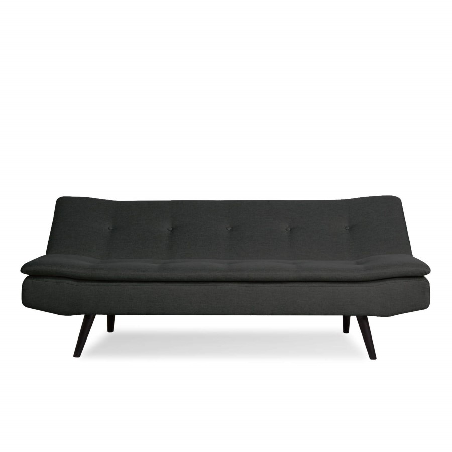 GRADE A1 - Barker Click Clack 2 Seater Fabric Sofa Bed in Dark Grey