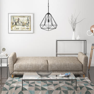 GRADE A1 - Archer 3 Seater Fabric Sofa Bed in Oatmeal