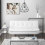 GRADE A2 - Barker Click Clack Sofa Bed in White Faux Leather