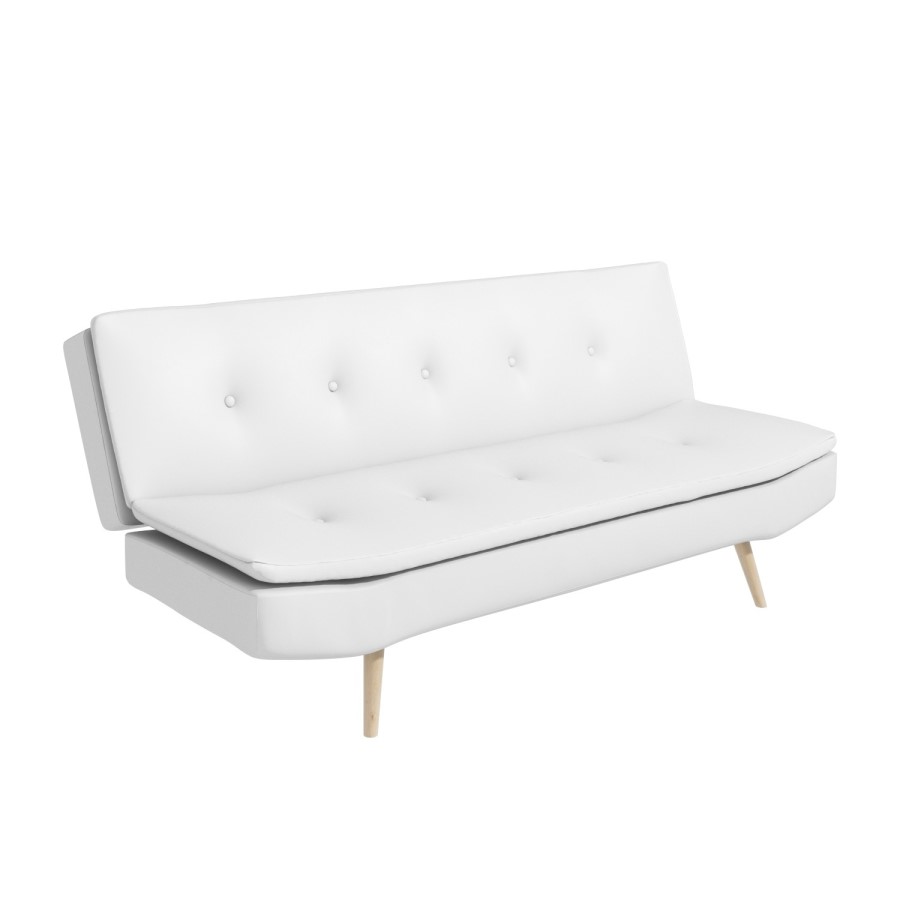 Barker Sofa Bed in White Faux Leather