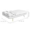 GRADE A2 - Barker Click Clack Sofa Bed in White Faux Leather