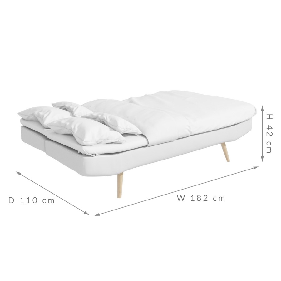 Barker Sofa Bed in White Faux Leather