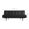 Barker Click Clack Sofa Bed in Black Faux Leather