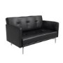 GRADE A1 - Colby 2 Seater Modern Sofa in Black Faux Leather
