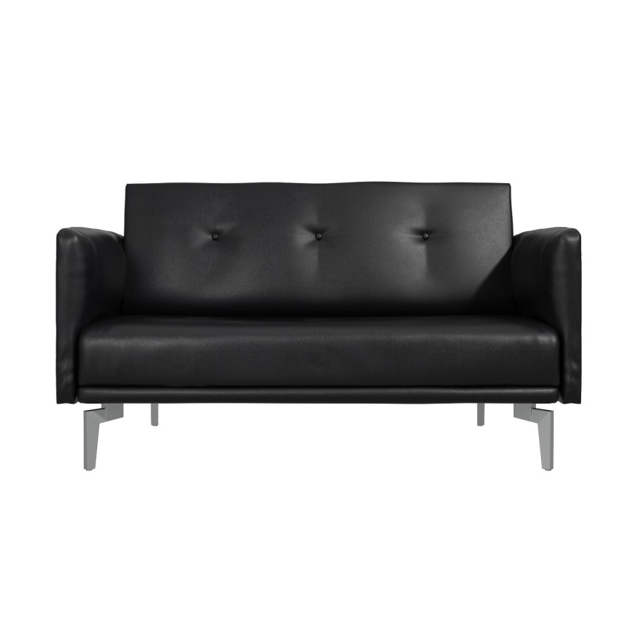 GRADE A1 - Colby 2 Seater Modern Sofa in Black Faux Leather