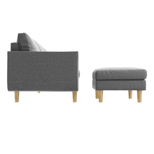 Brooke Light Grey 3 Seater Corner Sofa Detachable L Shape