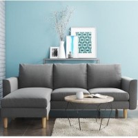 GRADE A1 - Brooke Chaise End Small Corner Sofa in Light Grey - Right/Left Hand Facing
