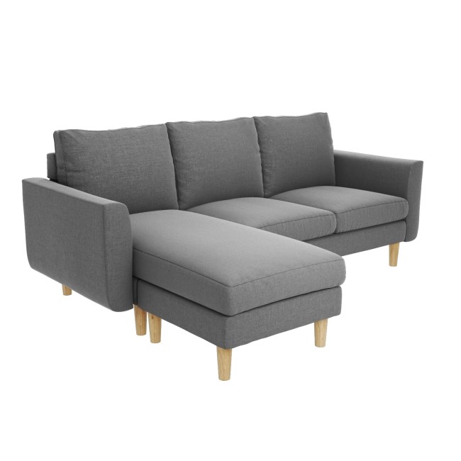 Brooke Light Grey 3 Seater Corner Sofa Detachable L Shape