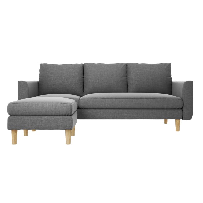 Brooke Light Grey 3 Seater Corner Sofa Detachable L Shape