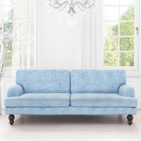 Light Blue Double Sofa Bed- 3 Seater - Amelia