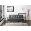 GRADE A2 - Barker Grey Faux Leather Sofa Bed - Click Clack Style