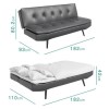 GRADE A2 - Barker Grey Faux Leather Sofa Bed - Click Clack Style