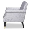 Fletcher Silver Crushed Velvet Armchair with Button Back Detail