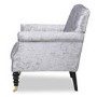 Fletcher Silver Crushed Velvet Armchair with Button Back Detail