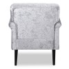 Fletcher Silver Crushed Velvet Armchair with Button Back Detail