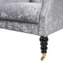 Fletcher Silver Crushed Velvet Armchair with Button Back Detail