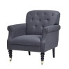 Fletcher Dark Grey Fabric Armchair with Button Back Detail