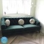 GRADE A2 - Inez Chesterfield Sofa in Dark Green Velvet - Seats 3