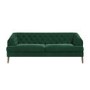 Green Velvet 3 Seater Modern Chesterfield Sofa - Inez