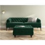 Green Velvet 3 Seater Modern Chesterfield Sofa - Inez