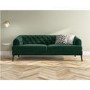 Green Velvet 3 Seater Modern Chesterfield Sofa - Inez