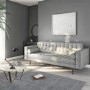 Buttoned Light Grey Sofa - 3 Seater with Cushions - Elba