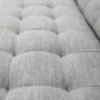 Buttoned Light Grey Sofa - 3 Seater with Cushions - Elba