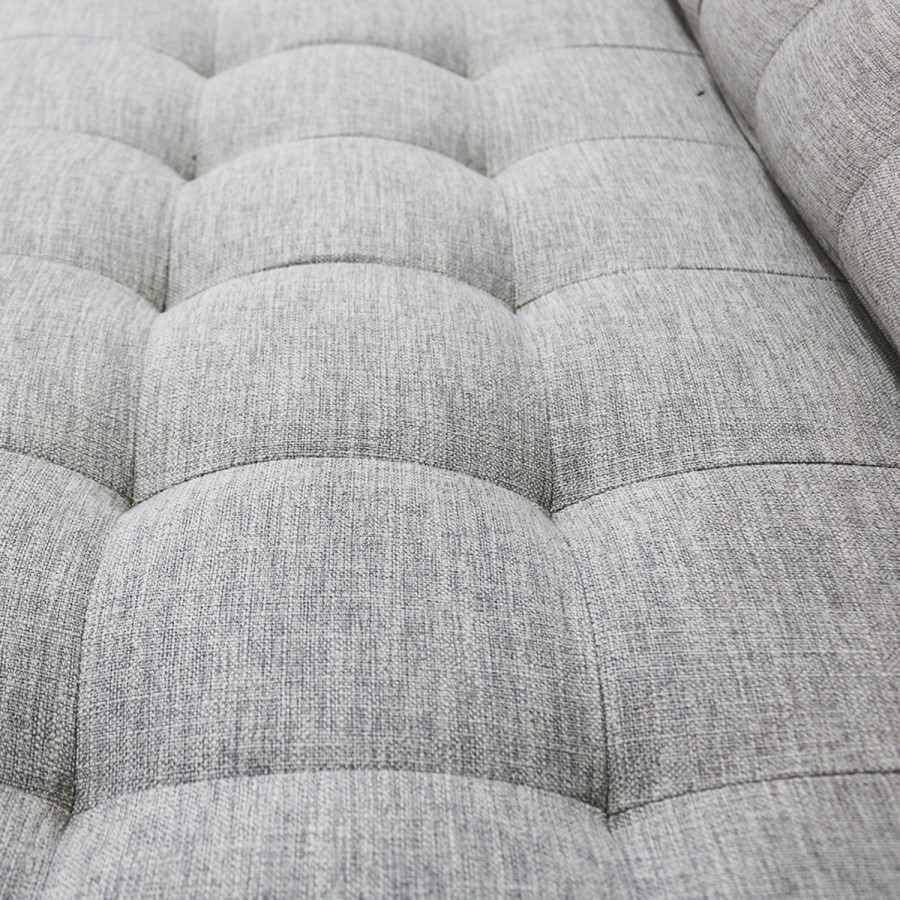 GRADE A1 - Grey Fabric Sofa Seats 3 with Bolster Cushions - Elba